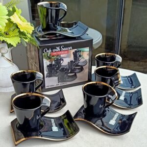 Cups with saucer with gold rim