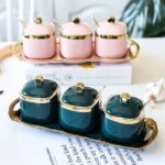 3-1 ceramic sugar dish with a tray - Image 2