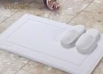 Cotton Plain White Bath Mat - Image 2