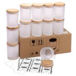Frosted plastic spice jars