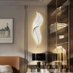 Long Hanging Nordic Feather Wall Lamp