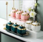 3-1 ceramic sugar dish with a tray - Image 3