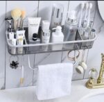 Bathroom organizer with hanger