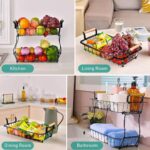 metallic fruit/vegetable basket/rack with wooden handles