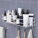 Bathroom shelf with hooks - Image 2