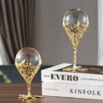 Decor Crystal ball with metallic tree frame base 