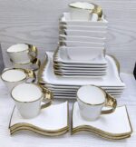 wavy ceramic white dinner Set