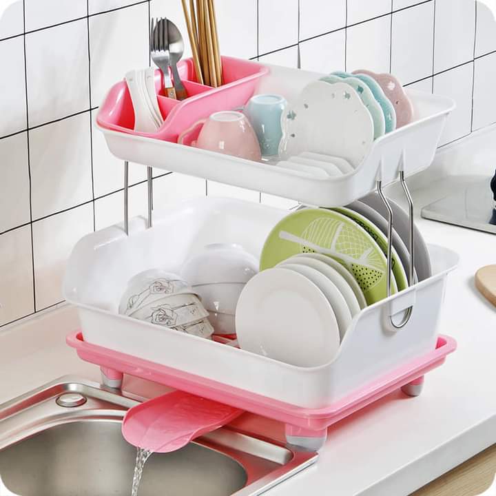 IMG-20240822-WA0415 2-tier Plastic Dish Bowl Drainer Rack - Image 1
