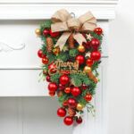 Christmas Red wreath front door hanging - Image 3